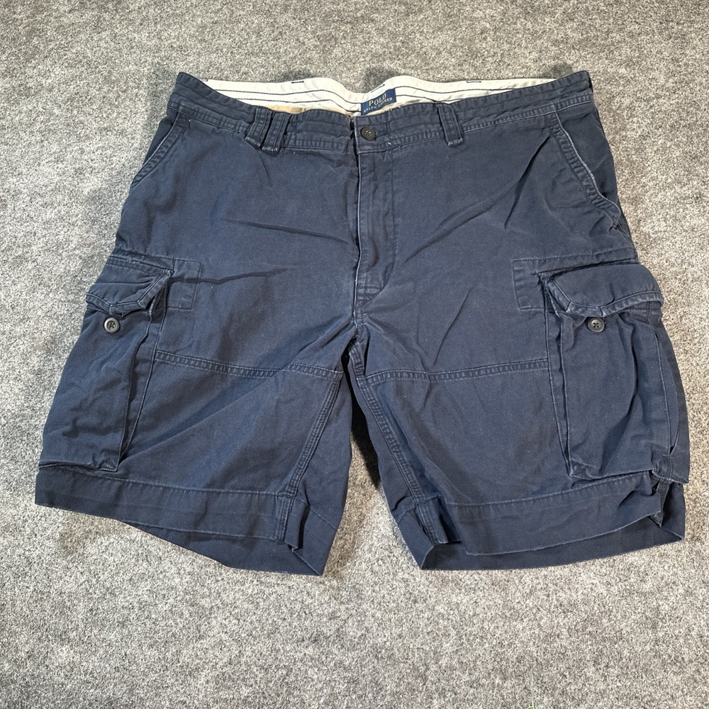 Polo Ralph Lauren Cargo Shorts Men's 44B Navy Blue Classic Chino Vintage Y2K